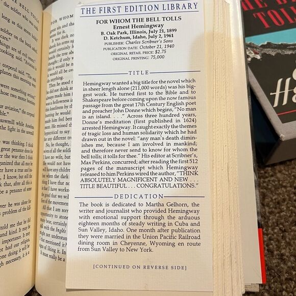 FOR WHOM THE BELL TOLLS Ernest
Hemingingway Good Condition! - Picture 12 of 13